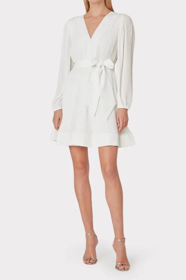 Fashion MILLY Liv Pleated Dress White