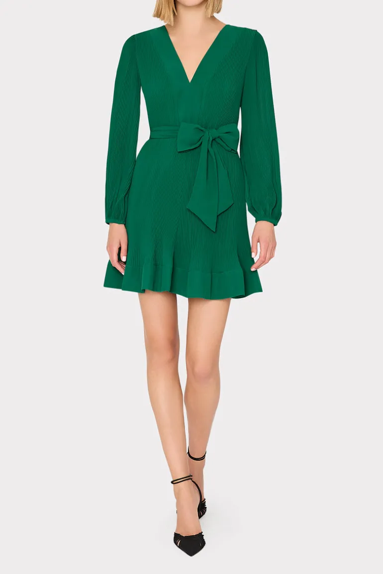 liv_pleated_dress_1.webp Best MILLY Liv Pleated Dress Dark Forest