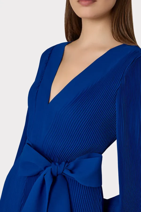 Cheap MILLY Liv Pleated Dress Sapphire