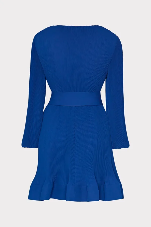 Cheap MILLY Liv Pleated Dress Sapphire
