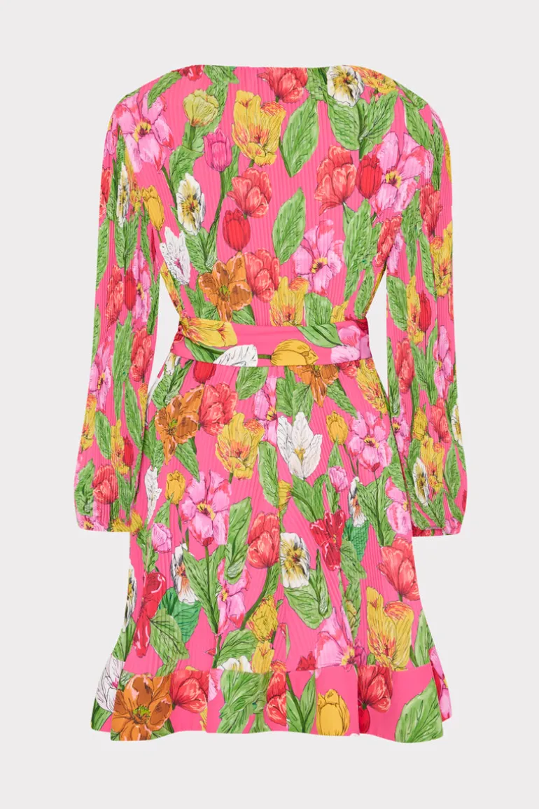 liv_tulip_rosette_pleated_3.webp Discount MILLY Liv Tulip Rosette Pleated Dress Pink Multi