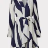 Flash Sale MILLY Liv Zebra Print Dress Navy/Ecru