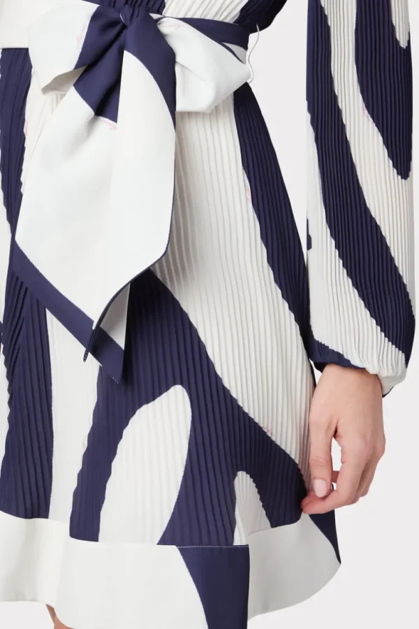 Flash Sale MILLY Liv Zebra Print Dress Navy/Ecru