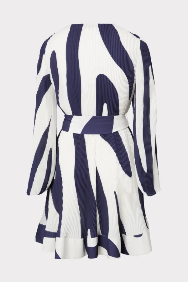 Flash Sale MILLY Liv Zebra Print Dress Navy/Ecru