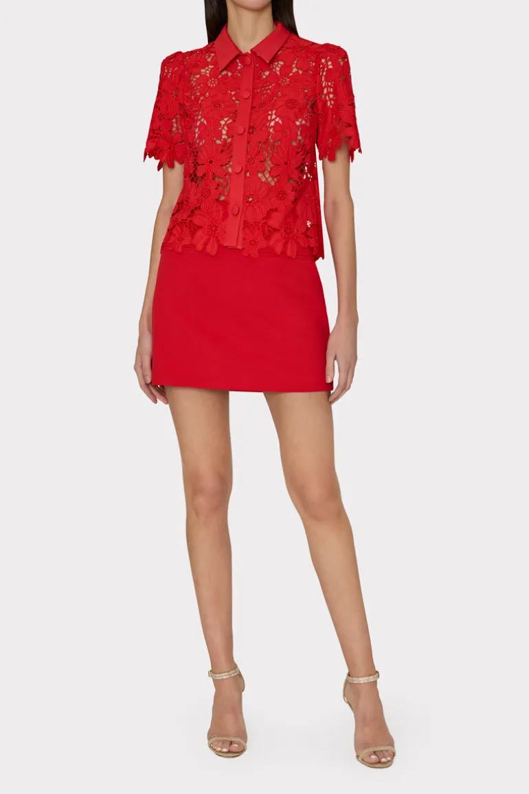 lizzy_cady_mini_skirt_1-1.webp Cheap MILLY Lizzy Cady Mini Skirt Red