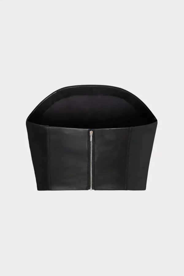 Flash Sale MILLY Lois Eyelet Vegan Leather Top Black