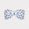 Discount MILLY Margot Barcelona Chevron Bandeau Top White/Blue