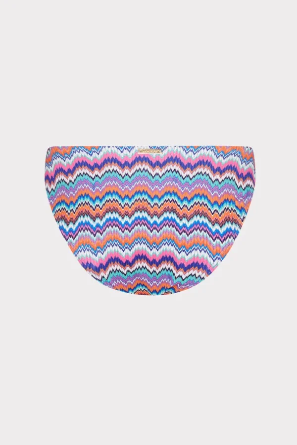 New MILLY Margot Barcelona Metallic Chevron Bikini Bottom Blue Multi