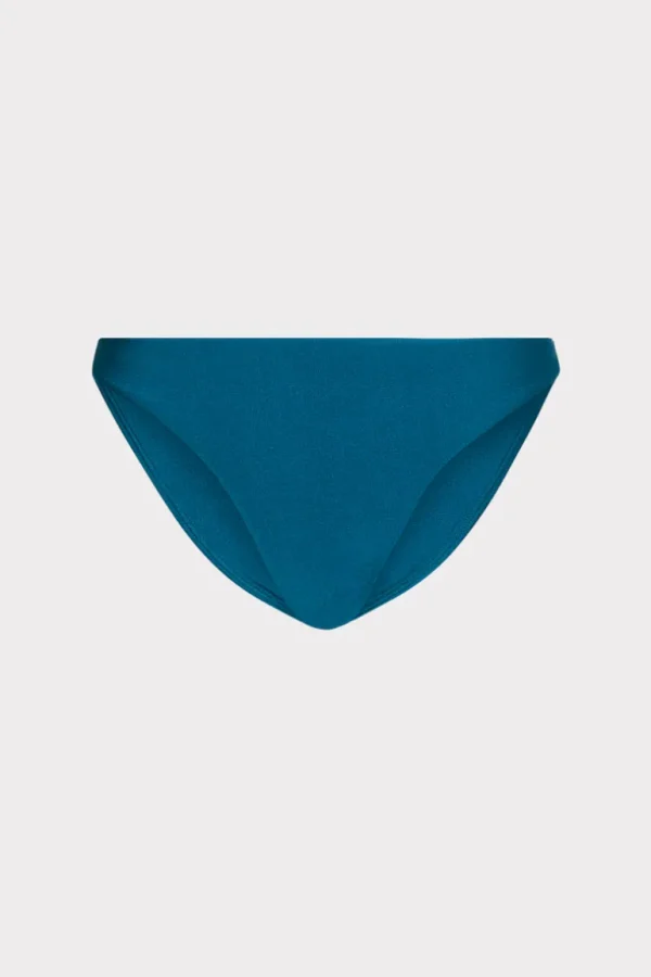 New MILLY Margot Gloss Bikini Bottom Dark Teal