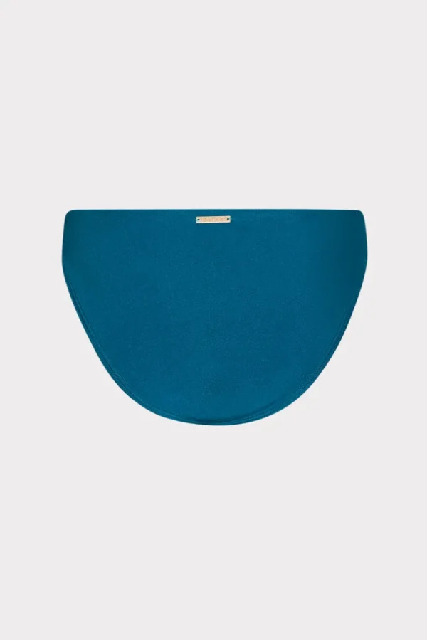 New MILLY Margot Gloss Bikini Bottom Dark Teal