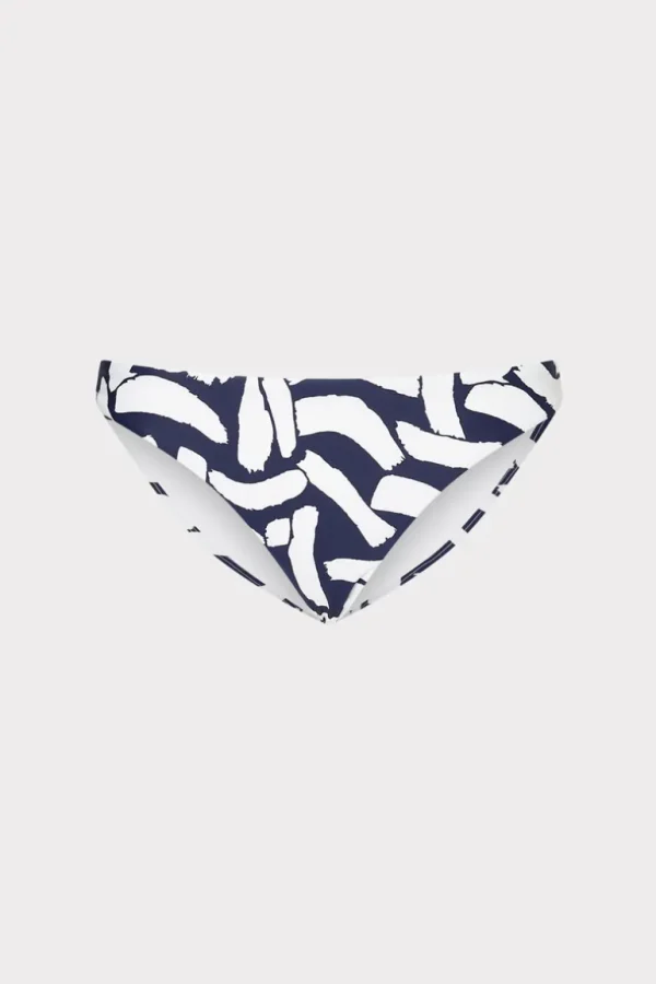 Online MILLY Margot Italian Graphic Brushstroke Bikini Bottom Navy/Ecru