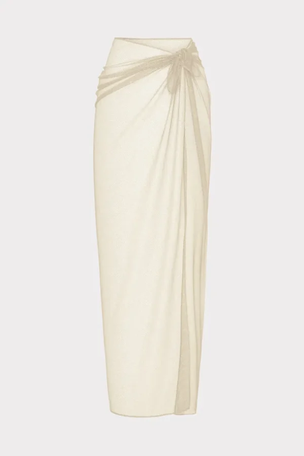 Fashion MILLY Metallic Mesh Sarong Tan