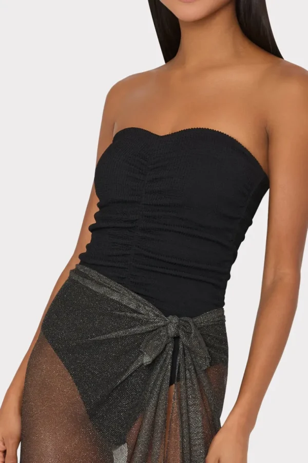 Best MILLY Metallic Mesh Sarong Black
