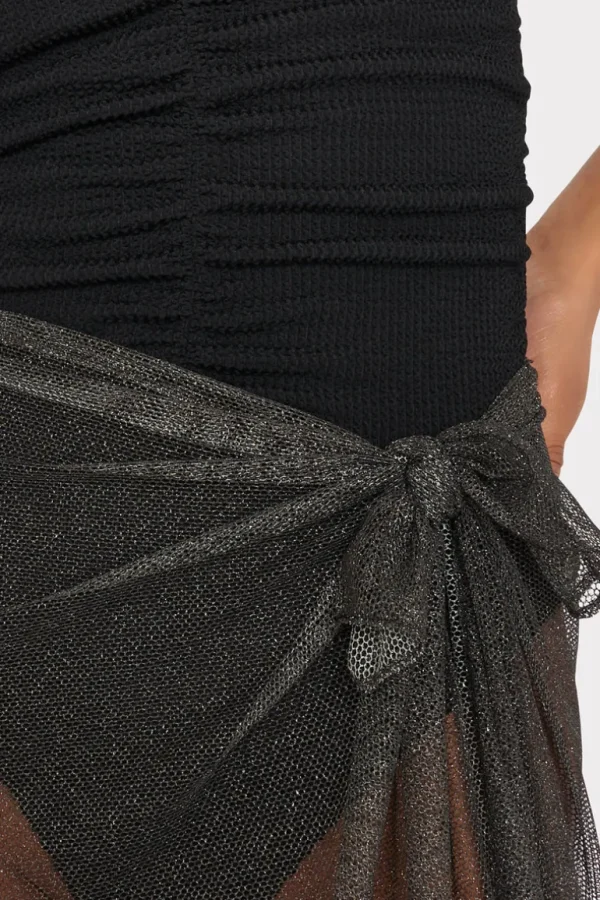 Best MILLY Metallic Mesh Sarong Black