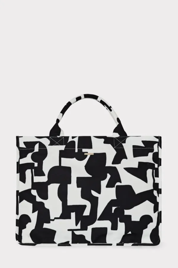 Cheap MILLY Mimi Tote Bag Black/Ecru