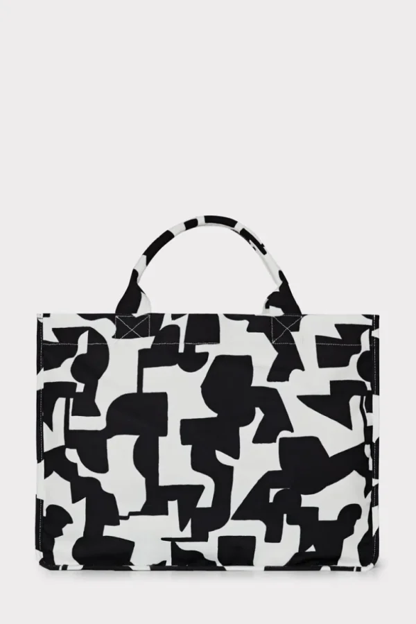 Cheap MILLY Mimi Tote Bag Black/Ecru