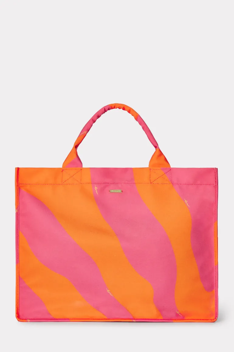 mimi_canvas_tote_0.webp Best Sale MILLY Mimi Canvas Tote Milly Pink/Tangerine