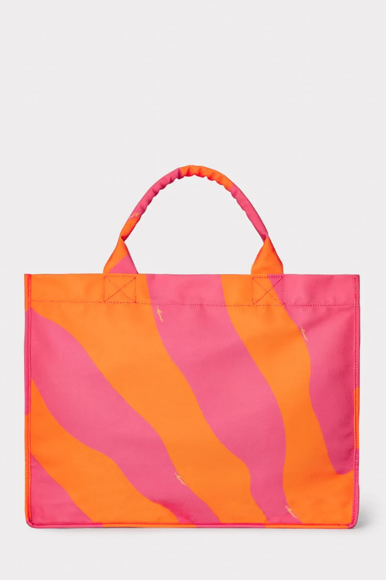 mimi_canvas_tote_1.webp Best Sale MILLY Mimi Canvas Tote Milly Pink/Tangerine