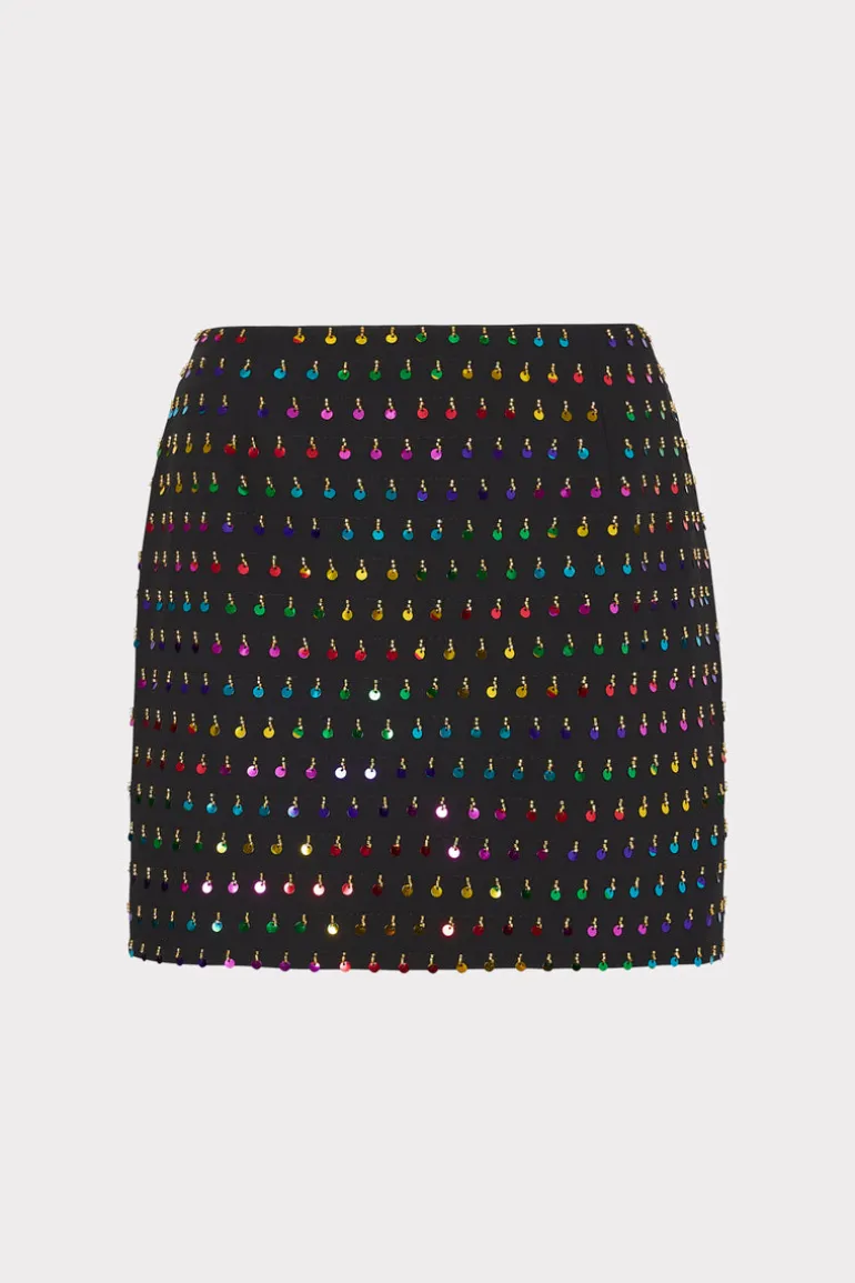 modern_mini_beaded_sequin_0.webp Discount MILLY Modern Mini Beaded Sequin Skirt Black/Rainbow