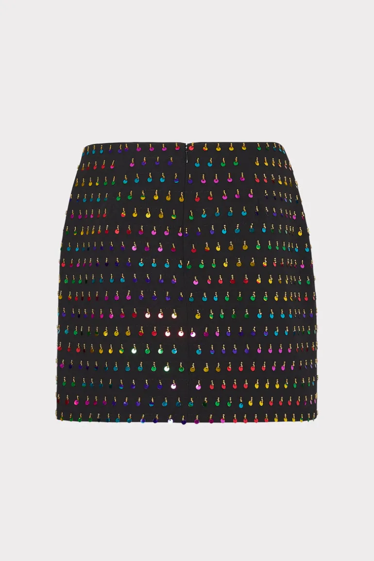modern_mini_beaded_sequin_3.webp Discount MILLY Modern Mini Beaded Sequin Skirt Black/Rainbow
