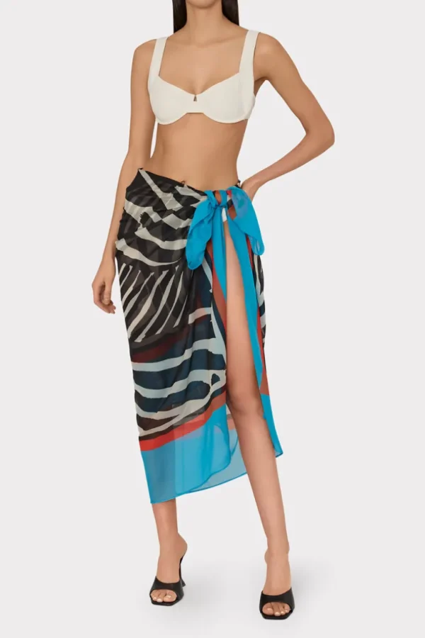 Cheap MILLY Mosaic Zebra Sarong Multi
