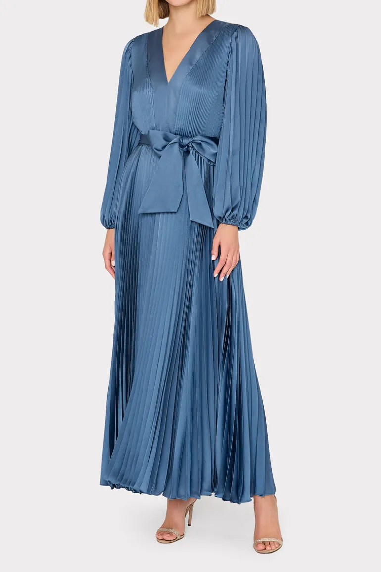 nadie_pleated_satin_maxi__1.webp Clearance MILLY Nadie Pleated Satin Maxi Dress Stone