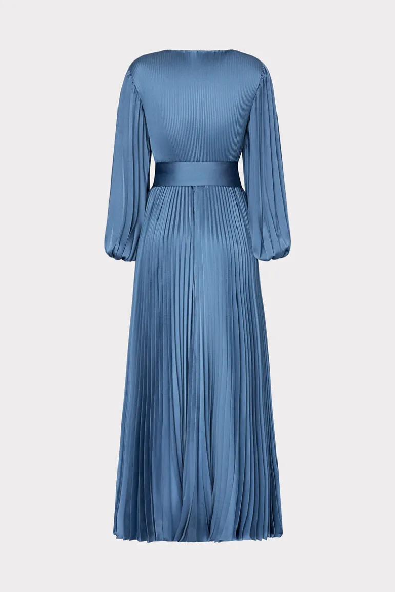 nadie_pleated_satin_maxi__5.webp Clearance MILLY Nadie Pleated Satin Maxi Dress Stone
