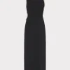 Fashion MILLY Nadya Crystal Cut Out Midi Dress Black