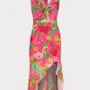 Store MILLY Nanci Tulip Rosette Ruffle Dress Pink Multi