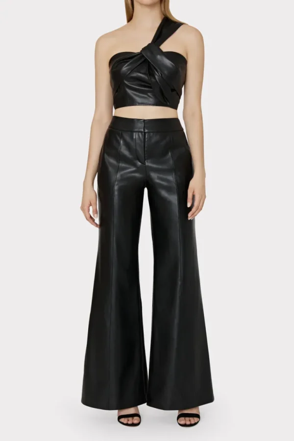 Outlet MILLY Nash Vegan Leather Pants Black