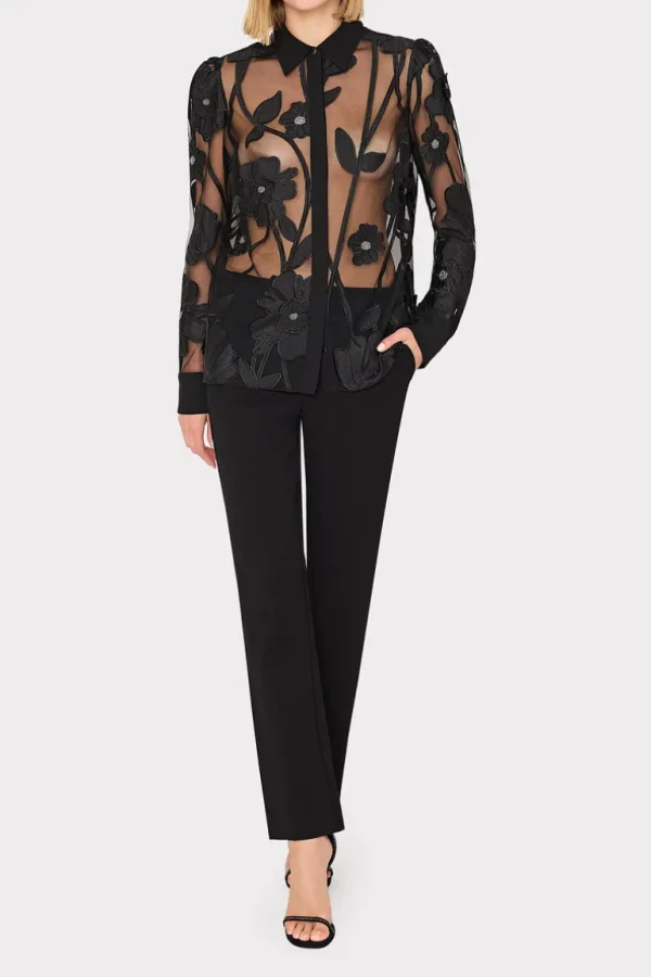 Outlet MILLY Nicole Ponte Pants Black