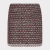 Cheap MILLY Nika Tweed Crystal Embellished Mini Skirt Scarlet Multi