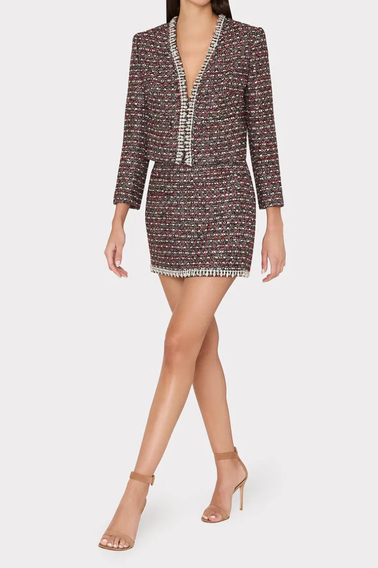 nika_tweed_crystal_embell_1.webp Cheap MILLY Nika Tweed Crystal Embellished Mini Skirt Scarlet Multi