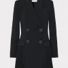 Best MILLY Noora Pleated Blazer Dress Black
