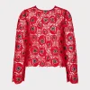 Flash Sale MILLY Nori Embroidered Lace Top Red/Black