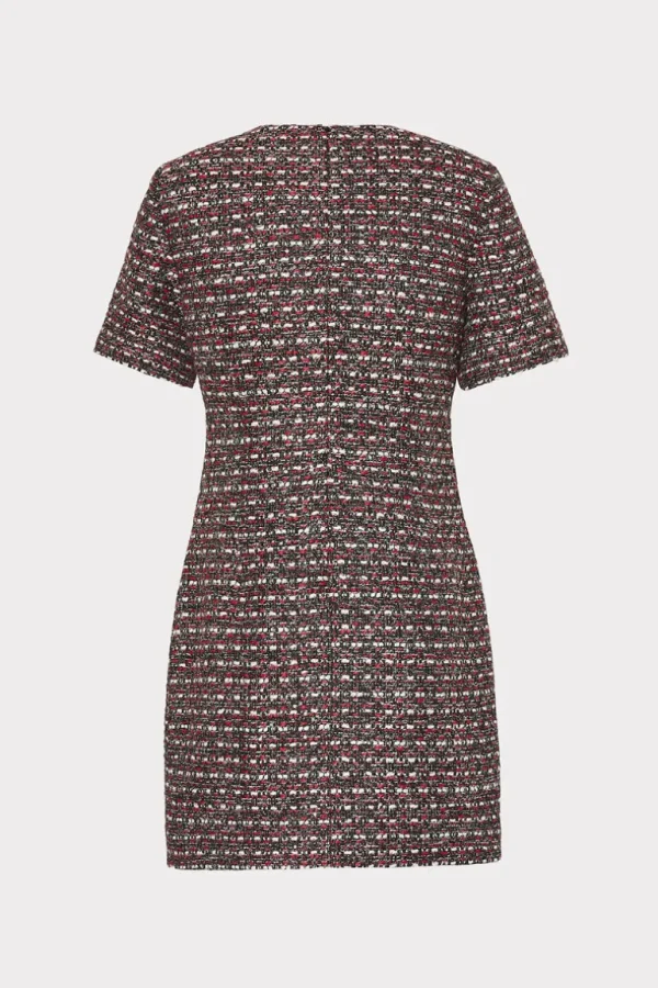 Discount MILLY Nyah Tweed Crystal Embellished Mini Dress Scarlet Multi