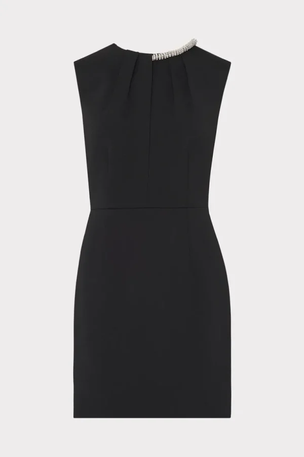 Store MILLY Nyra Crystal Mini Dress Black