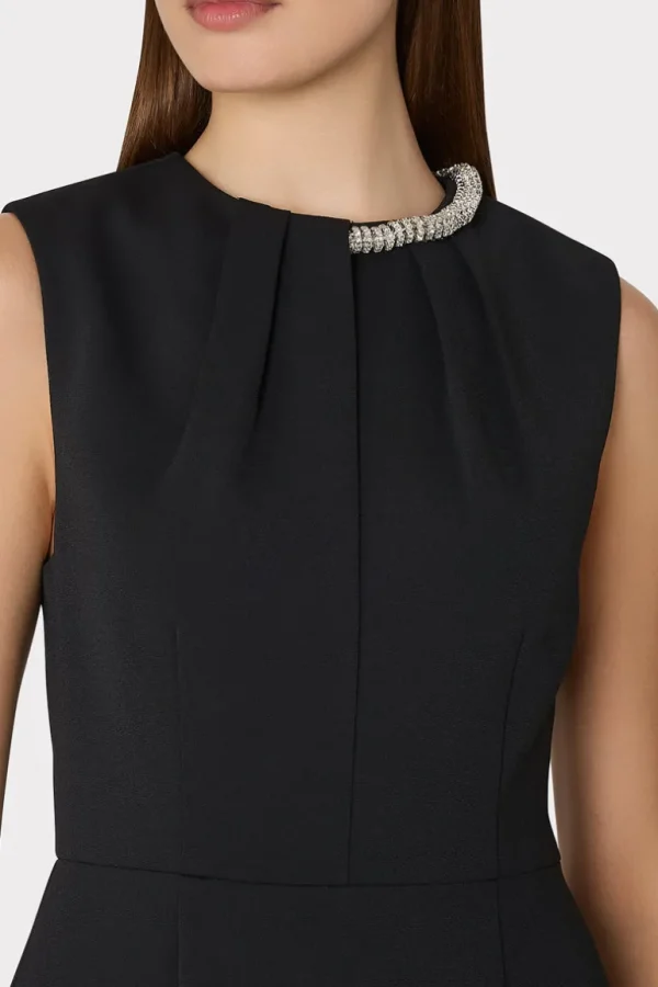 Store MILLY Nyra Crystal Mini Dress Black