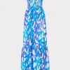 Store MILLY Olen Under The Sea Strapless Maxi Dress Blue Multi