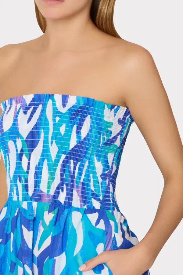 Store MILLY Olen Under The Sea Strapless Maxi Dress Blue Multi