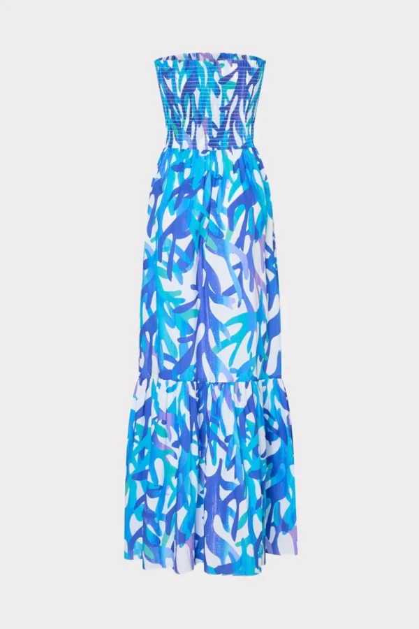 Store MILLY Olen Under The Sea Strapless Maxi Dress Blue Multi