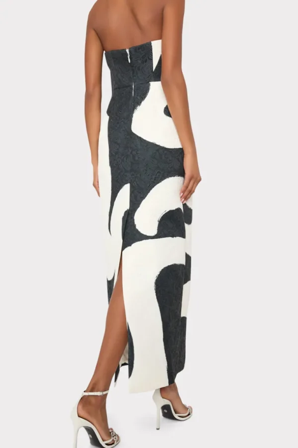 Best Sale MILLY Orion Ink Swirl Dress Black/White