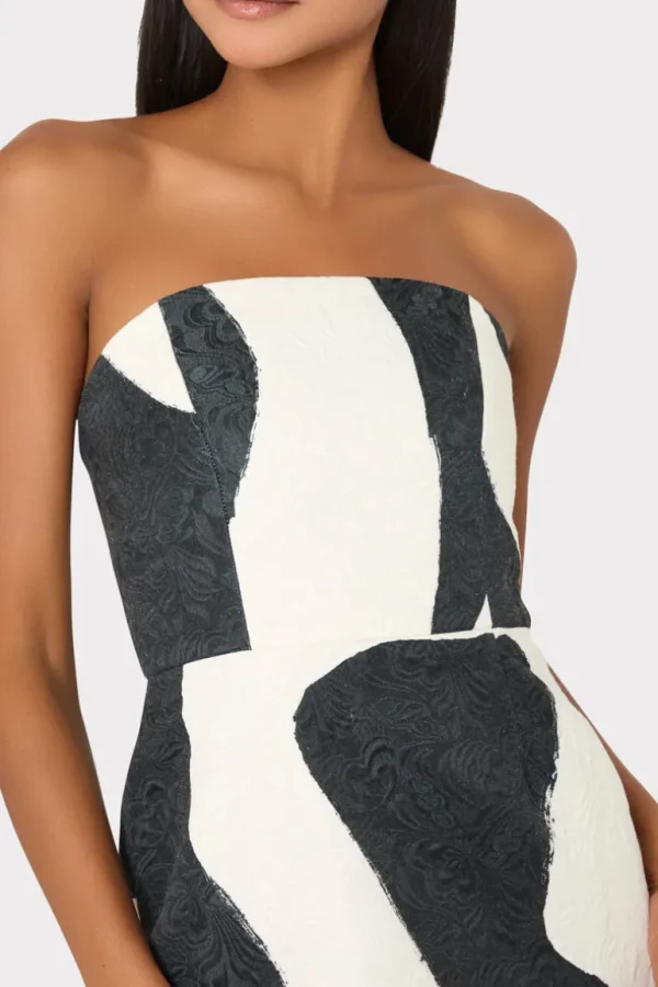 Best Sale MILLY Orion Ink Swirl Dress Black/White