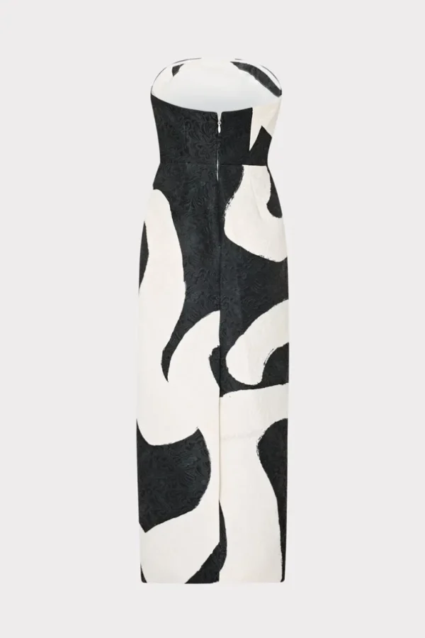 Best Sale MILLY Orion Ink Swirl Dress Black/White