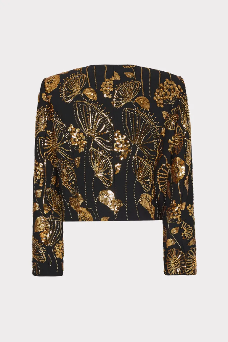 phoebe_floral_field_embro_3.webp Store MILLY Phoebe Floral Field Embroidered Jacket Gold/Black