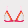 Fashion MILLY Positano Color Block Bikini Top Pink Multi