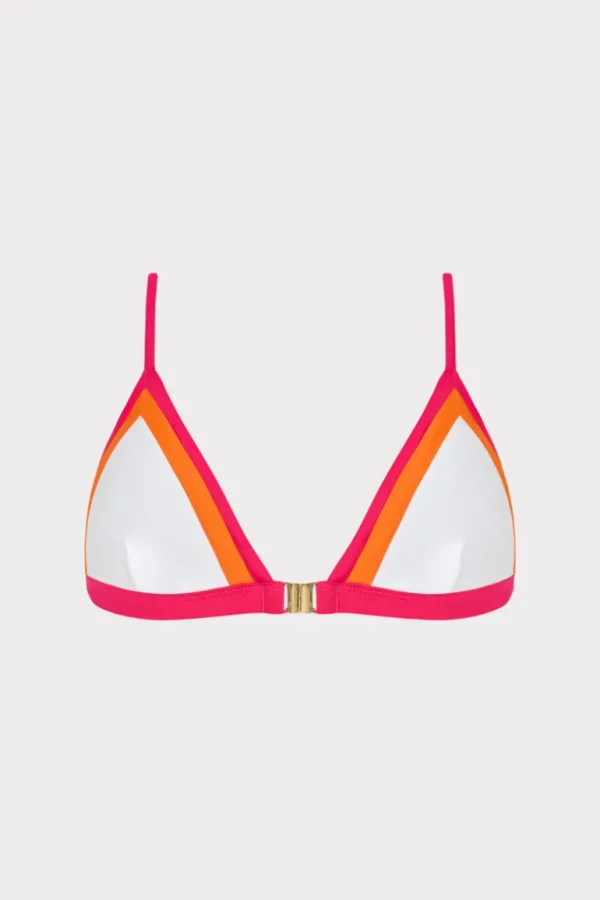 Fashion MILLY Positano Color Block Bikini Top Pink Multi