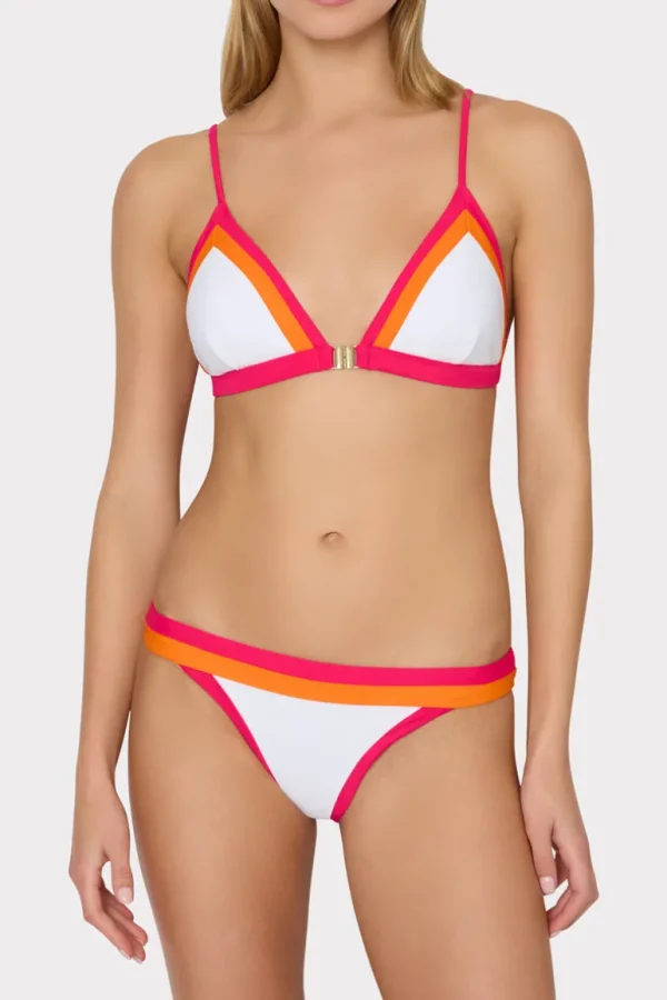Cheap MILLY Positano Color Block Bikini Bottom Pink Multi