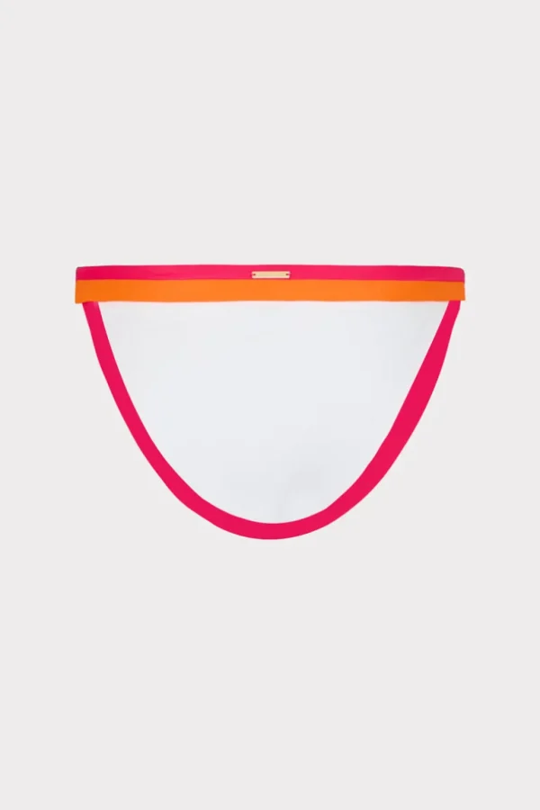 Cheap MILLY Positano Color Block Bikini Bottom Pink Multi