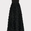 Clearance MILLY Roxy Mesh Rose Gown Black